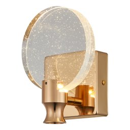 Arandela Led Cristal Vidro Redondo Bolhas Moderna 7w - 1