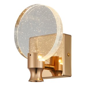 Arandela Led Cristal Vidro Redondo Bolhas Moderna 7w