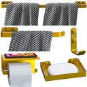 Ver imagem 2 de Kit Acessórios para Banheiro Dourado 5 Peças Max