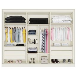 Guarda Roupa Casal com Espelho 6 Portas 6 Gavetas - Argos-Off white - Made Marcs - 3