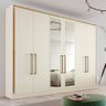 Guarda Roupa Argos 6 Portas Espelhado 100% MDF  Off white - Made Marcs - 1