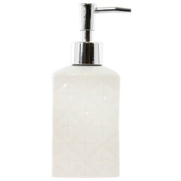 Porta Sabonete Líquido Saboneteira Branco Quadrado 360ml - 1