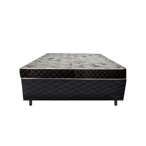 Cama Box Casal Colchão Alana Espuma D20 NK Camas + Box Poliéster 48x138x188 Cor:Preto