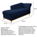 Ver imagem 4 de Kit Diva Recamier Vanessa 185cm Lado Esquerdo e 02 Poltronas Laura Suede - ADJ Decor RECAMIER DIVÃ S