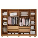 Ver imagem 3 de Guarda Roupa Casal Evo 6 Portas Cinamomo com Cômoda Rubi 4 Gavetas Cinamomo Off White – Leifer