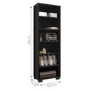 Ver imagem 3 de Conjunto de Livreiros Anastasia 6 Prateleiras 6 Nichos Preto Leão Móveis