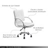Cadeira de Escritório Diretor Desenho Italiano Steven em Aço Cromado Base Giratória Branco G31 - Gra - 2
