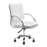 Cadeira de Escritório Diretor Desenho Italiano Steven em Aço Cromado Base Giratória Branco G31 - Gra - 4