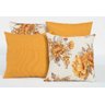 Kit com 4 Almofadas Decorativas Estampa Flores Laranja - 1