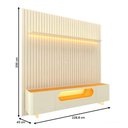 Ver imagem 3 de Rack com Painel para TV até 85 Polegadas Sole 2 Portas Ripado 100% MDF com Vidro Off White/Naturale 