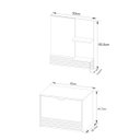 Ver imagem 3 de Conjunto Gabinete de Banheiro com Espelho Amêndoa Mármore Branco Tecno Mobili