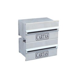 Caixa Correio Condomínio Detrás para Muro Inox 2 Módulos - 1