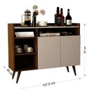 Ver imagem 3 de Aparador Buffet com 2 Portas e Pés em Madeira Maciça