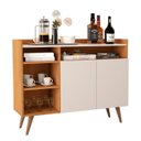 Ver imagem 2 de Aparador Buffet com 2 Portas e Pés em Madeira Maciça