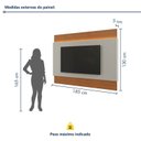 Ver imagem 3 de Rack com Painel para TV até 65 Polegadas 185cm x 187cm com LED 100% MDF Pés em Madeira Maciça Ares
