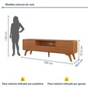 Ver imagem 4 de Rack com Painel para TV até 65 Polegadas 185cm x 187cm com LED 100% MDF Pés em Madeira Maciça Ares