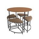 Ver imagem 2 de Mesa Redonda com 4 Banquetas Kappesberg LI038 Canela Preto Fosco