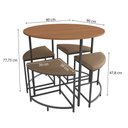 Ver imagem 4 de Mesa Redonda com 4 Banquetas Kappesberg LI038 Canela Preto Fosco
