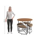 Ver imagem 6 de Mesa Redonda com 4 Banquetas Kappesberg LI038 Canela Preto Fosco