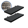 Kit 2 Prateleira Preta 25X10 + Suporte Flutuante Mdf  Organizadora Decoração Cozinha Banheiro Sala - 2