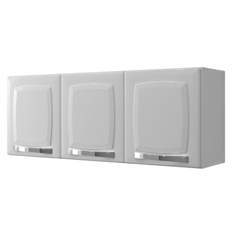 Armário de Cozinha Aéreo Itatiaia 3 Portas Rose Branco Neve
