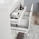 Ver imagem 5 de Gabinete de Banheiro 90cm com Lavatório e Armário Ref 910 Branco/Arenito