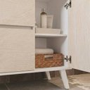 Ver imagem 5 de Gabinete de Banheiro 90cm com Lavatório e Armário Ref 910 Branco/Arenito