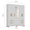 Ver imagem 4 de Guarda Roupa Casal Vitoria 5 Portas 4 Gavetas Branco Atualle Branco Brilho