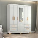 Ver imagem 2 de Guarda Roupa Casal Vitoria 5 Portas 4 Gavetas Branco Atualle Branco Brilho