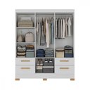 Ver imagem 3 de Guarda Roupa Casal Vitoria 5 Portas 4 Gavetas Branco Atualle Branco Brilho