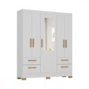 Ver imagem 1 de Guarda Roupa Casal Vitoria 5 Portas 4 Gavetas Branco Atualle Branco Brilho