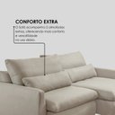 Ver imagem 5 de Sofá Retrátil e Reclinável 3 Lugares Tecido Linhão Atenas Off White 230cm