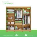 Ver imagem 5 de Guarda-Roupa 2 Gavetas 6 Portas com Espelho com Pés Lisboa Marrom/Cinamomo