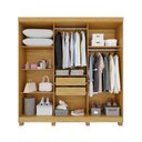 Ver imagem 2 de Guarda-Roupa 2 Gavetas 6 Portas com Espelho com Pés Lisboa Marrom/Cinamomo