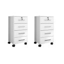 Ver imagem 2 de Conjunto 2 Gaveteiros para Escritório 4 Gavetas com Rodízios e Chave Gávea