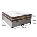 Ver imagem 2 de Cama Box Baú Casal Bipartido Suede + Colchão Molas Ensacadas Texas Prime Colchões 138cm - Suporta