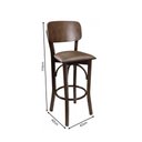 Ver imagem 2 de Conjunto Bistrô Anatômico Imbuia Com 2 Banquetas Estofado Marrom Para Restaurantes