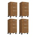 Ver imagem 2 de Kit 4 Gaveteiros 4 Gavetas com Rodízios e Chave Gávea