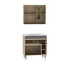 Ver imagem 4 de conjunto Banheiro Florença 80cm Armário Completo Gabinete Cuba Espelheira