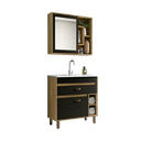 Ver imagem 2 de conjunto Banheiro Florença 80cm Armário Completo Gabinete Cuba Espelheira