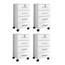 Ver imagem 2 de Conjunto 4 Gaveteiros para Escritório 4 Gavetas com Rodízios e Chave Gávea