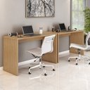 Ver imagem 1 de Conjunto 2 Mesas para Escritório Gávea Office 127cm Freijó Marrom