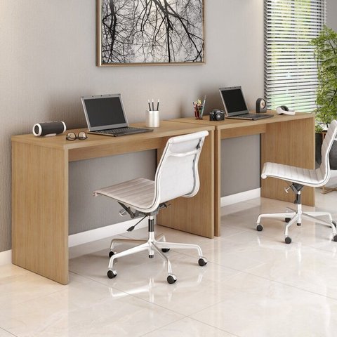 Conjunto 2 Mesas para Escritório Gávea Office 127cm Freijó