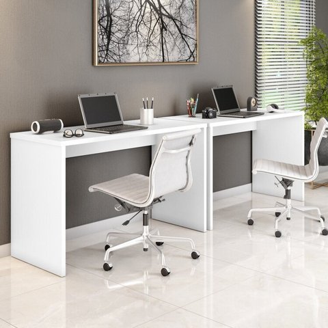 Conjunto 2 Escrivaninhas Gávea Office 127cm Branco