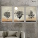 Ver imagem 2 de Kit 03 Quadros Decorativos - Plantas por do Sol Vintage Flnt057 - Vidro com Impressão Uv - 60x80cm
