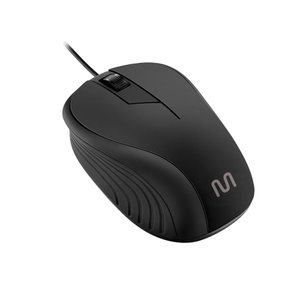 Mouse Com Fio Wave Conexão USB 1200dpi Cabo de 130cm 3 Botões Textura Emborrachada Preto - MO222OUT 