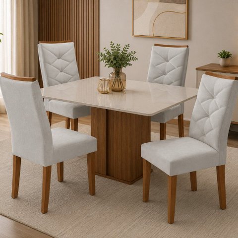 Conjunto 4 Cadeiras para Sala de Jantar Germany