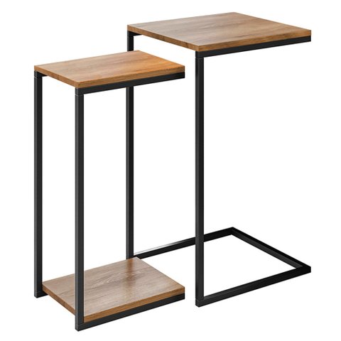 Kit Mesas Laterais Apoio Rawson Estilo Industrial Demolição - Desk Design