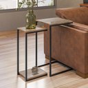 Ver imagem 2 de Kit Mesas Laterais Apoio Rawson Estilo Industrial Demolição - Desk Design