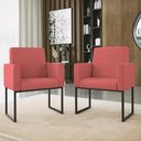 Ver imagem 2 de Kit Sofá 2 Lugares + 2 Poltronas para Recepção Sala Balaqui Cor:rosa Rosa